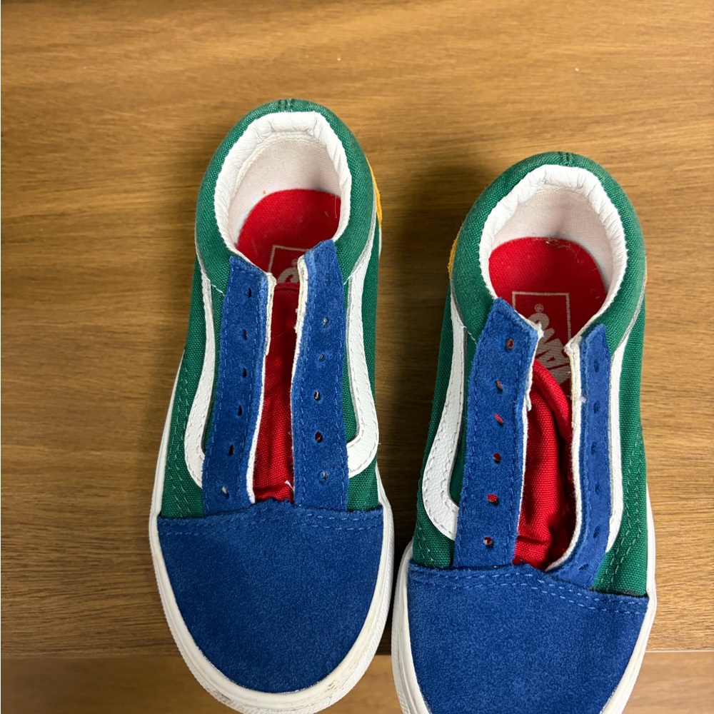 Vans Kids Sneakers in Blue, Green, and Red